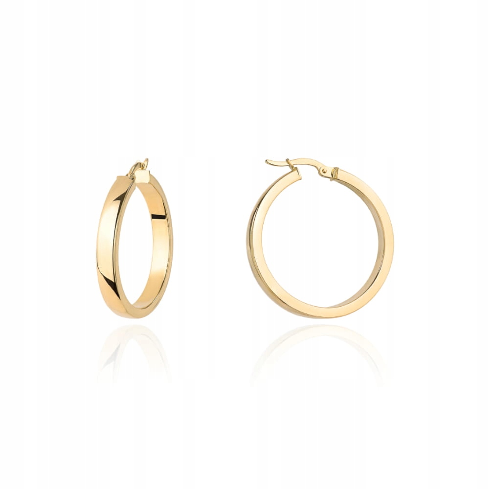 Náušnice zlaté 585 kolečka široká na anglickém zapínání módní 14k