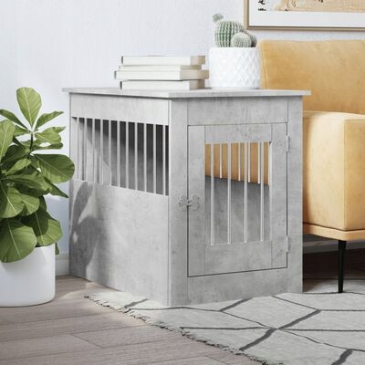 Levně Kotec pro psa, šedý beton 55x80x68 cm, materiál na bázi dřeva