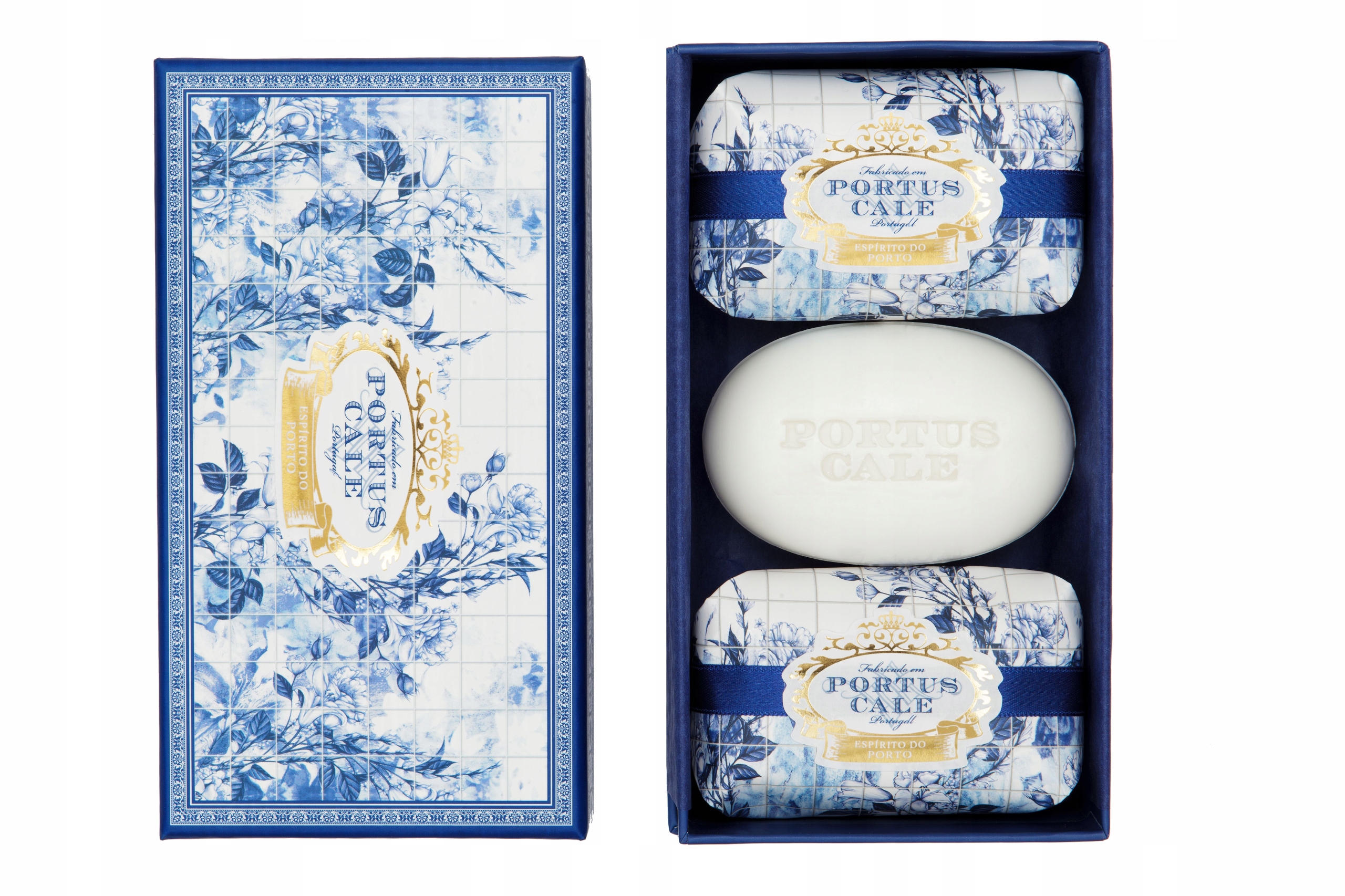 Castelbel Gold & Blue – luxusní sada mýdel 3x150 g – řada Portus Cale
