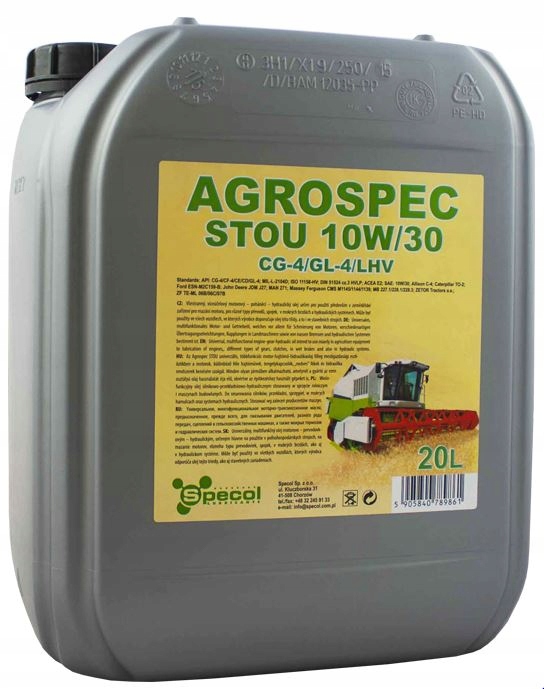 OLEJ SPECOL 10W30 AGROSPEC STOU 20L