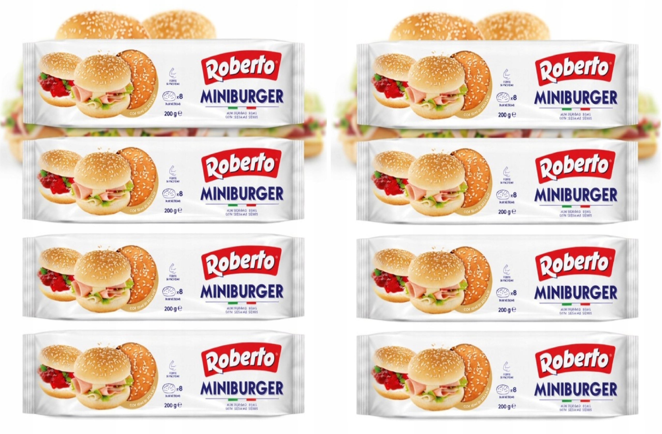 Roberto Mini Burgery bułeczki z Sezamem 8 x 8szt 200g (64)
