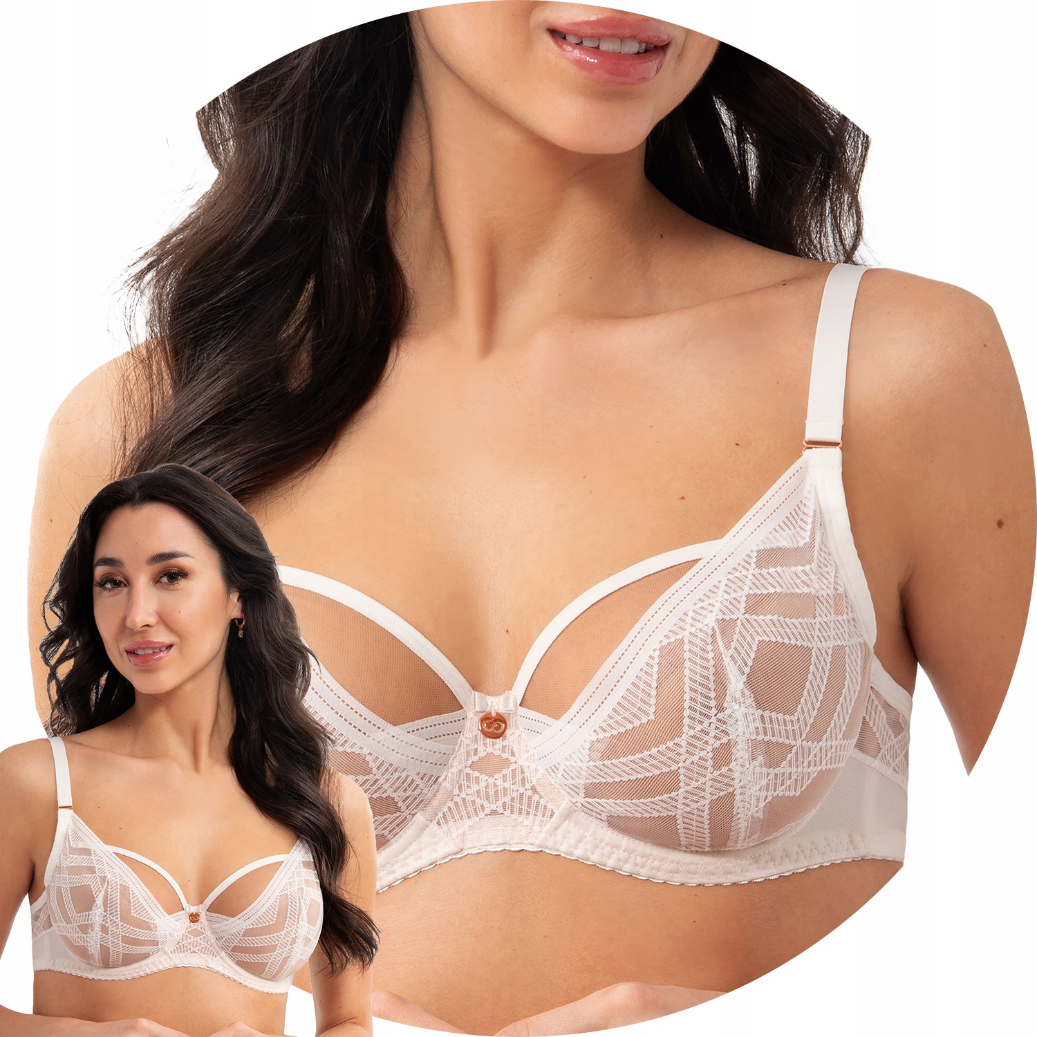 Gorsenia K897 Estelle smetanová krajka ecru Měkká podprsenka 80K Soft