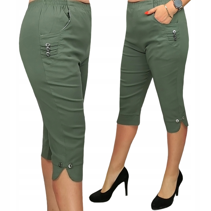 

Modne Eleganckie Spodnie 3/4 Kieszenie 52 / 6XL T6