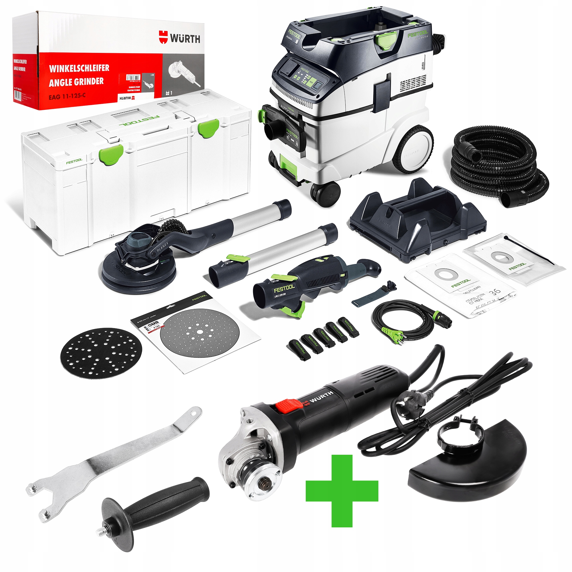 Zestaw Festool Żyrafa Planex Lhs 2 225 Odkurzacz Ctl 36 Kątówka Wurth