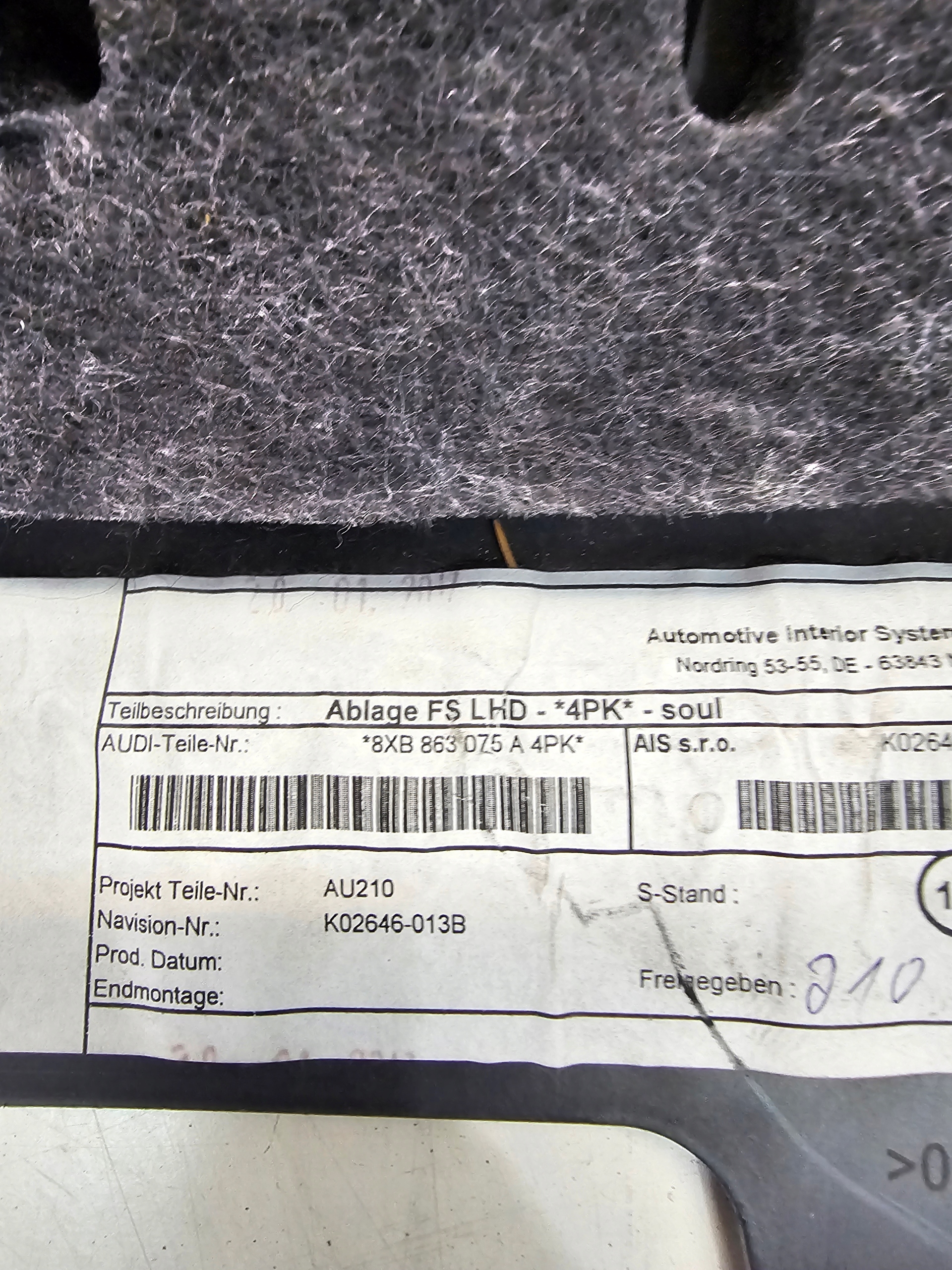 BLENDE ABDECKUNG UNTER LENKRAD AUDI A1 8X LIFT 8XB863075A