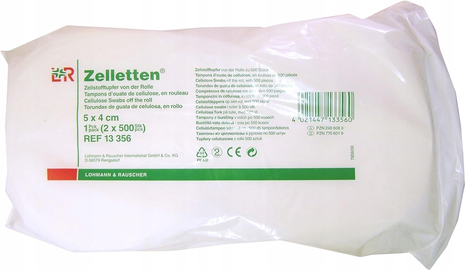 ZELLETTEN WACIKI BEZPYŁOWE DO MANICURE HYBRYD 12-WARSTWOWE 1 ROLKA 500 szt EAN (GTIN) 5903661905170