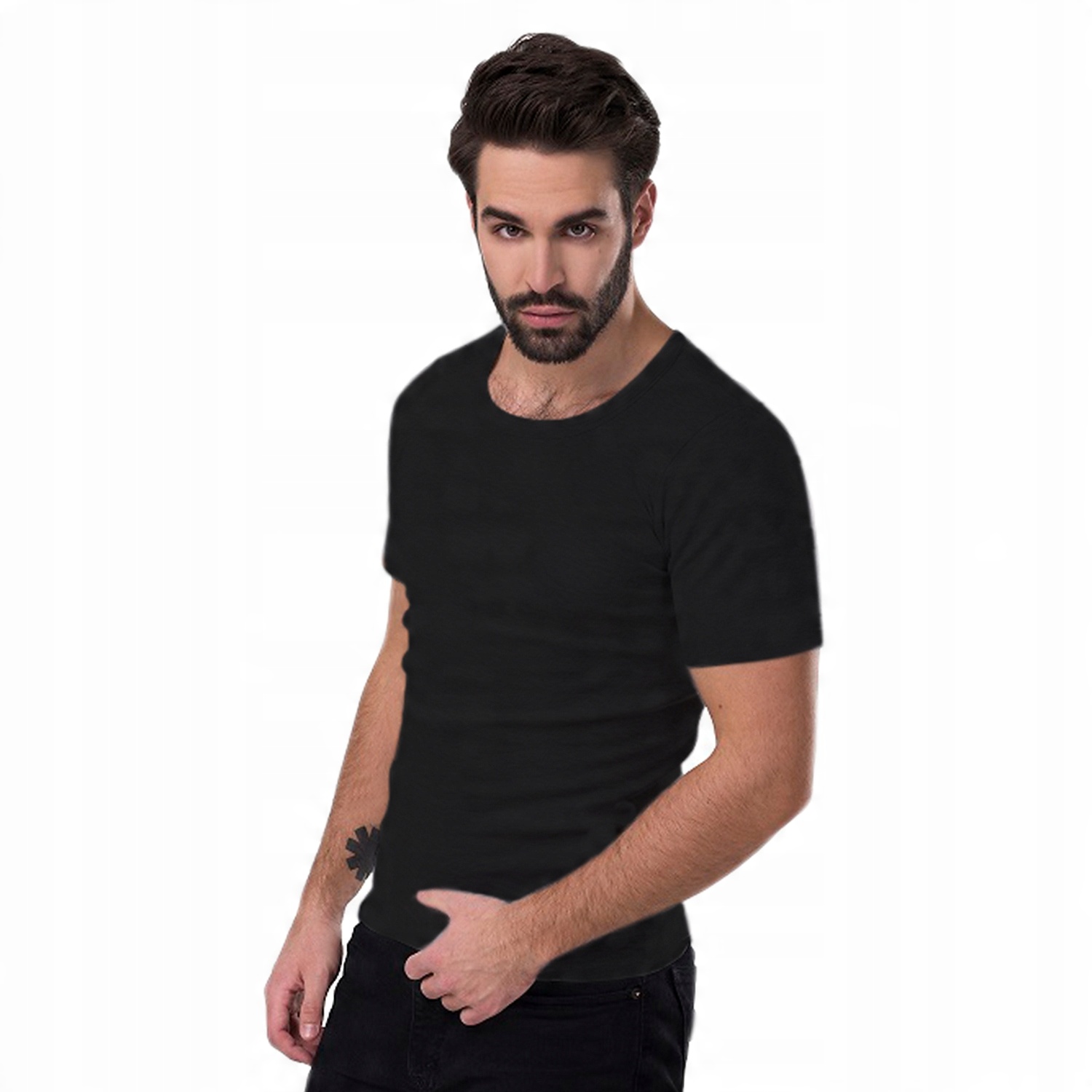 

Bezszwowy T-shirt Bawełna Szata Olgierd Czarny, XL
