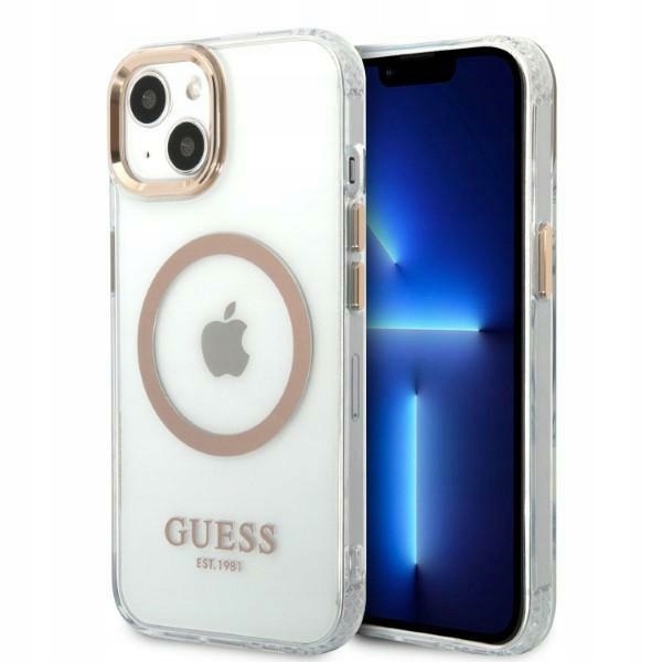Guess Pokrowiec Hard Case Do Iphone 13 14 15 6,1 Metal Outline Do Magsafe