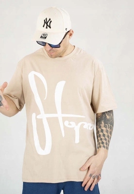 Tričko Stoprocent Frontback White Tag béžové