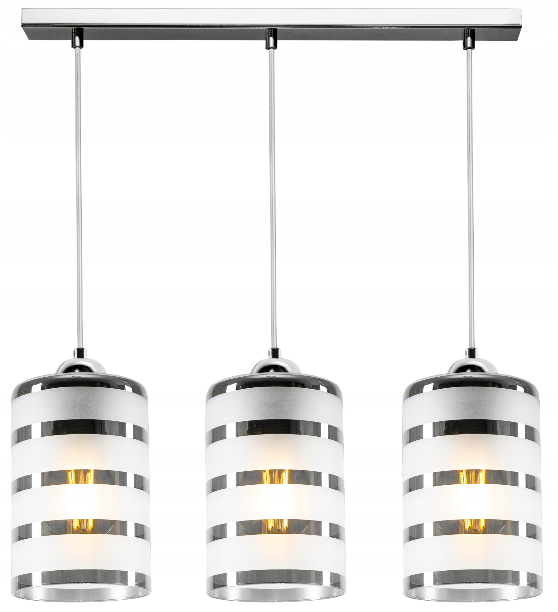 

Lampa Wisząca Plafon Żyrandol Szklana Chrom Led