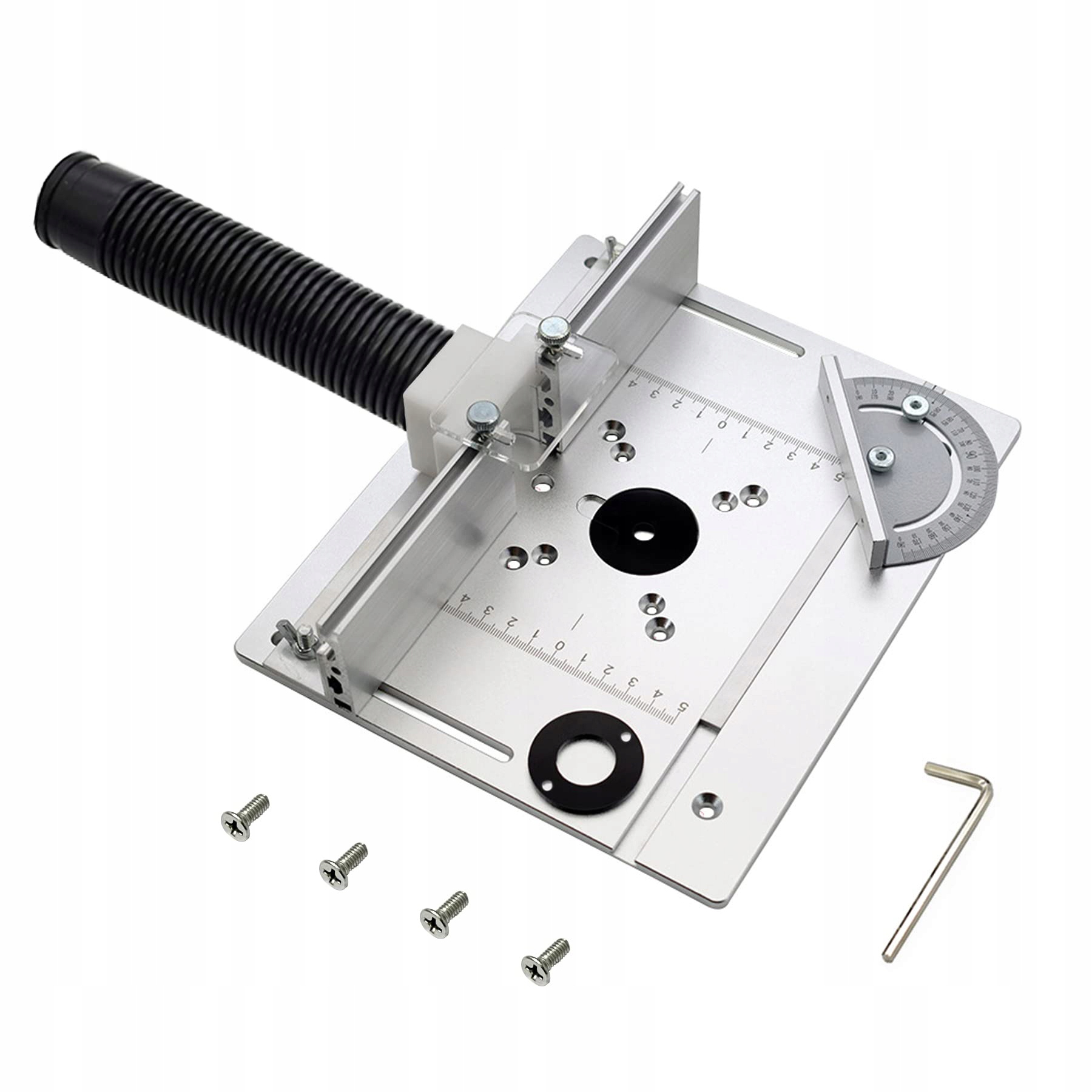 ALUMINIOWA PŁYTA DO STOŁU FREZARKI Z PROWADNICĄ UKOŚNĄ I PŁOTEM PRZESUWANYM Marka bez marki