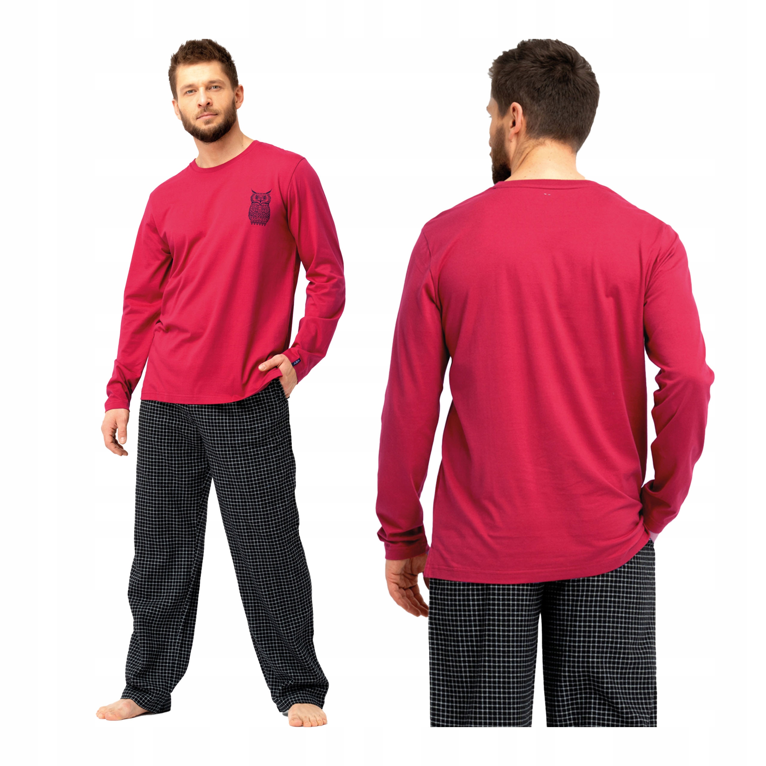 Pánské pyžamo dvoudílné s dlouhým rukávem a kalhotami Key L