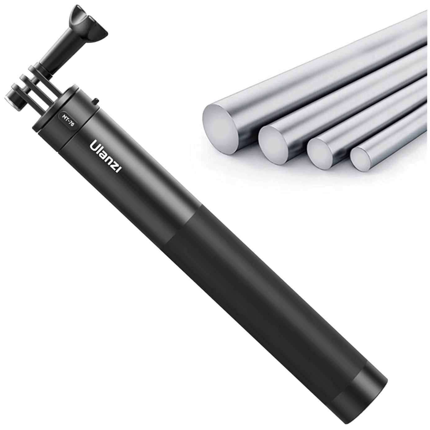 Aluminiowy 9 segmentowy KIJEK DO SELFIE dla kamer z mocowaniem GoPro Model MT-76 Go-Quick II