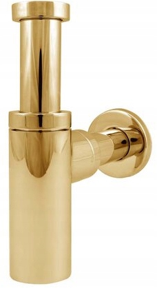 Syfon umywalkowy butelkowy mosiężny złoty