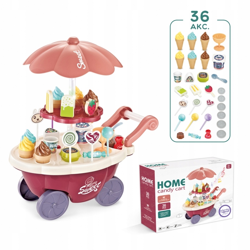 

Cukiernia Wózek ze Słodyczami Stoisko Lody 36 el