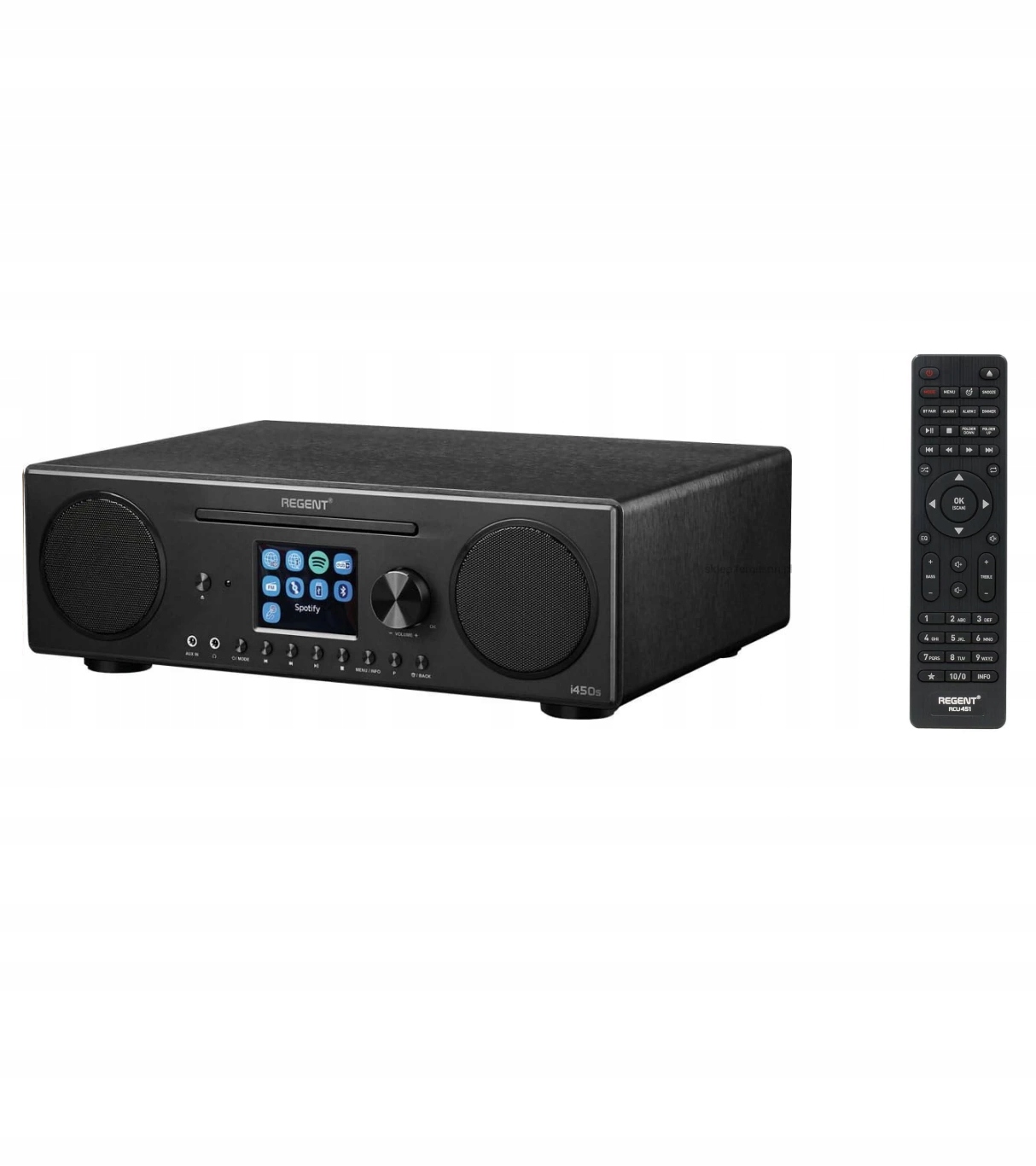 Síťové rádio Dab+, Fm, internetové Spotify, CD Regent I450S Černý budík
