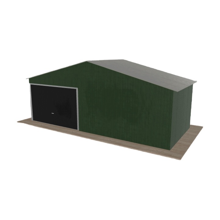 Plechová garáž 7x3 m jednopolohová, dvouspádová, zelená