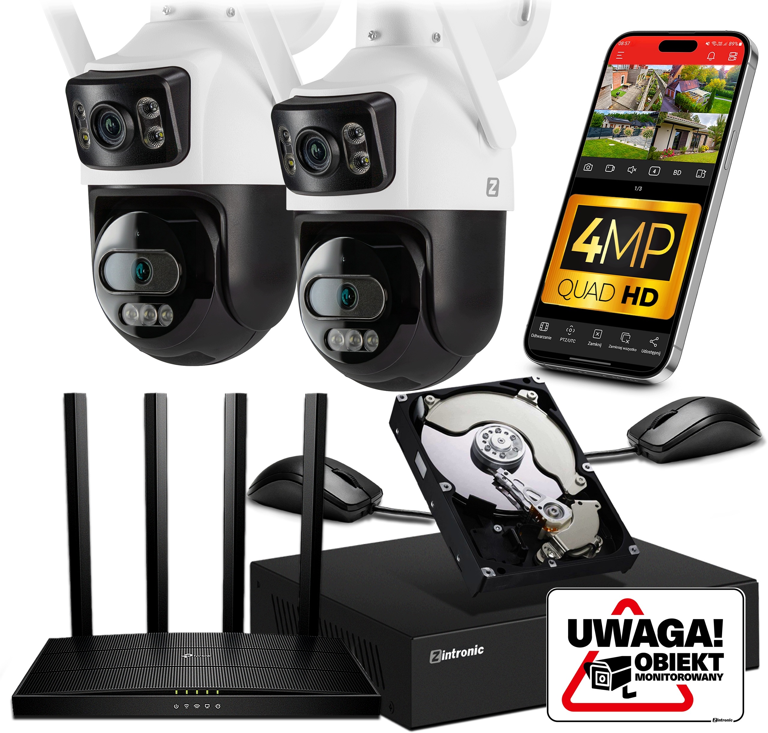 Sada Ip WiFi Monitorování 2xKAMERA P44 Venkovní Otočná WiFi 2x4MPx