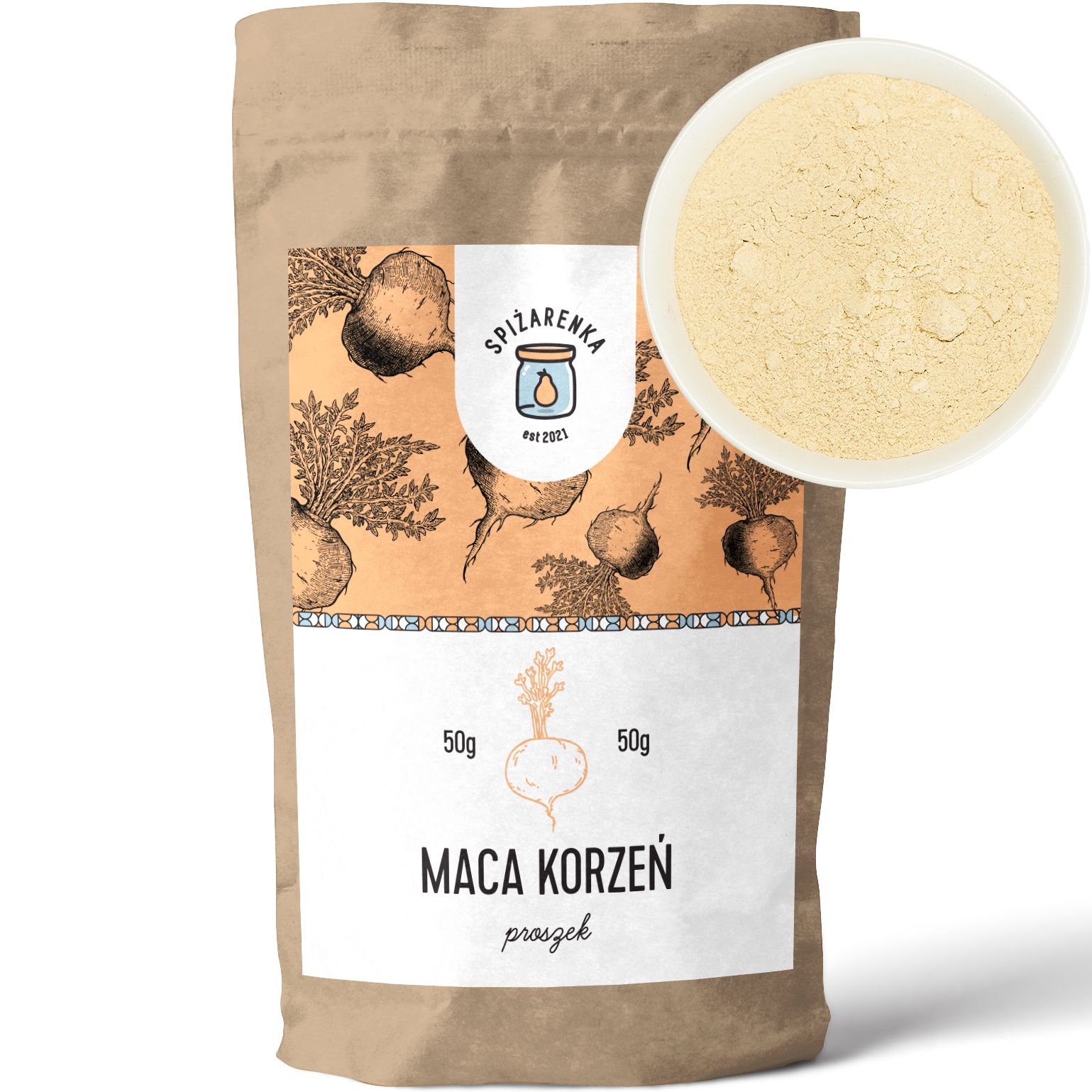 Levně 5x Maca Kořen Lepidium meyenii Libido potence Velký Balíček 50g Spiżarenka