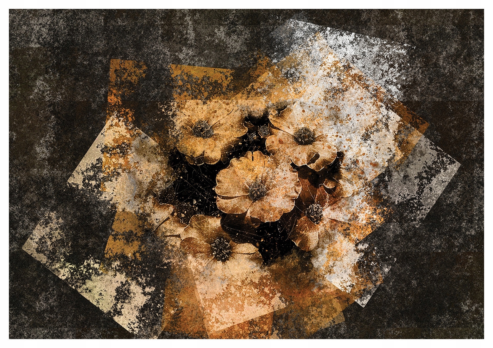 Vliesová fototapeta Květiny Vintage Retro na tmavém pozadí 416x254 lepidlo