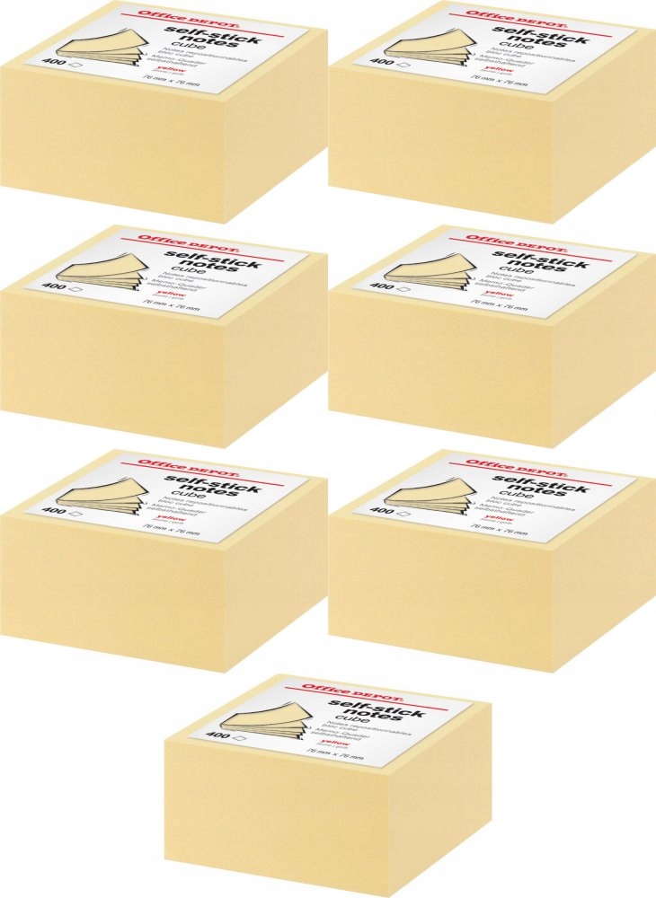 

Notes samoprzylepny 76x76mm 400 karteczek żółty x7