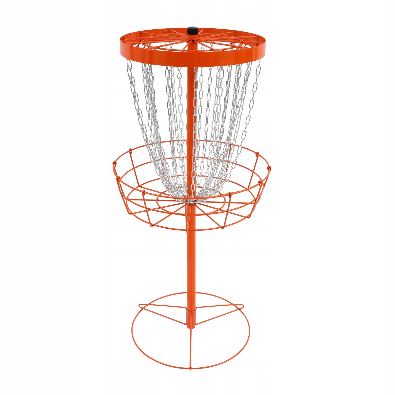 Przenośny cel do disc golfa z 24 łańcuchami, stojak treningowy do disc golfa, wysokość 132 cm