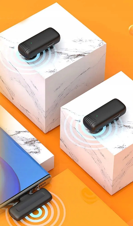 MIKROFON KRAWATOWY BEZPRZEWODOWY IPHONE BLUETOOTH USB C DO TELEFONU ANDROID Model J13 1T1R USBC