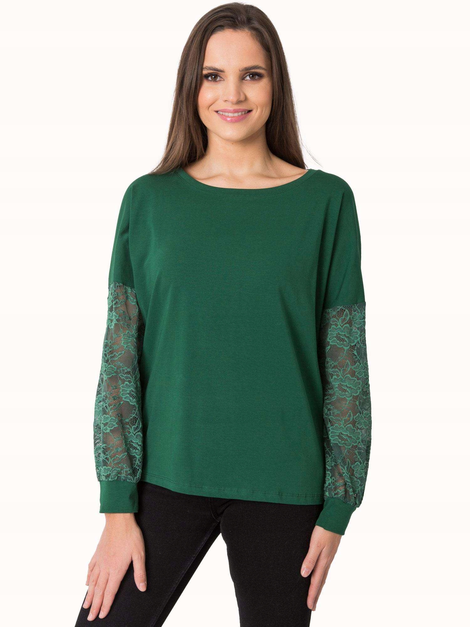 

Luźna Kobieca Bluzka z koronką L/XL