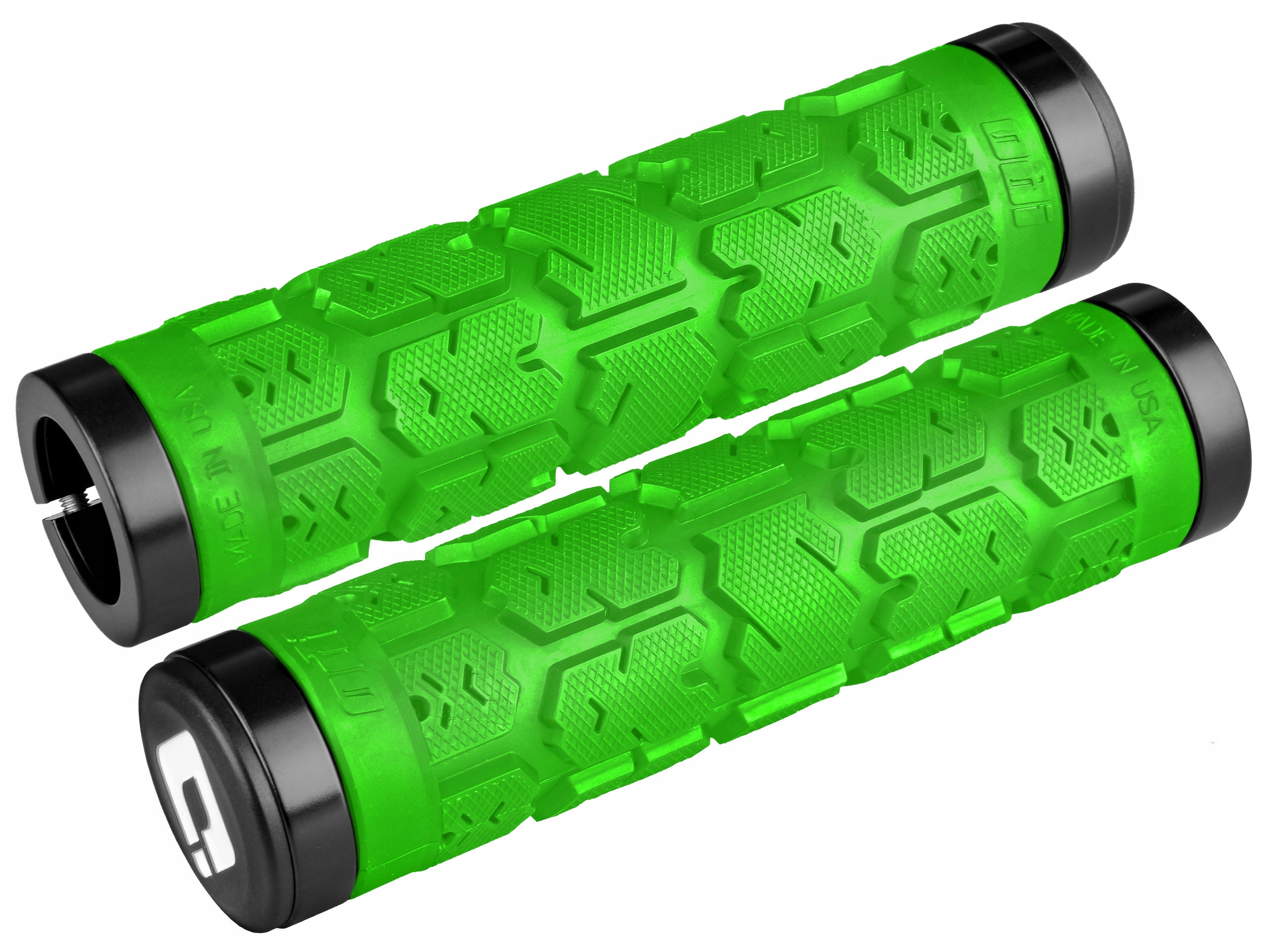 Chwyty Rowerowe Odi Rogue Lockon D30RGLG-B Zielone 130mm Czarne Klamry