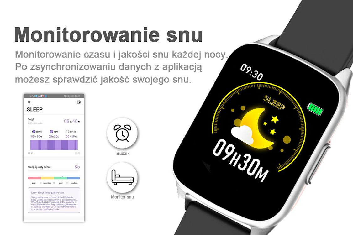 Smartwatch G.ROSSI SW009-4 PULSOMETR SPORTOWY BOX Obsługa ładowania bezprzewodowego nie