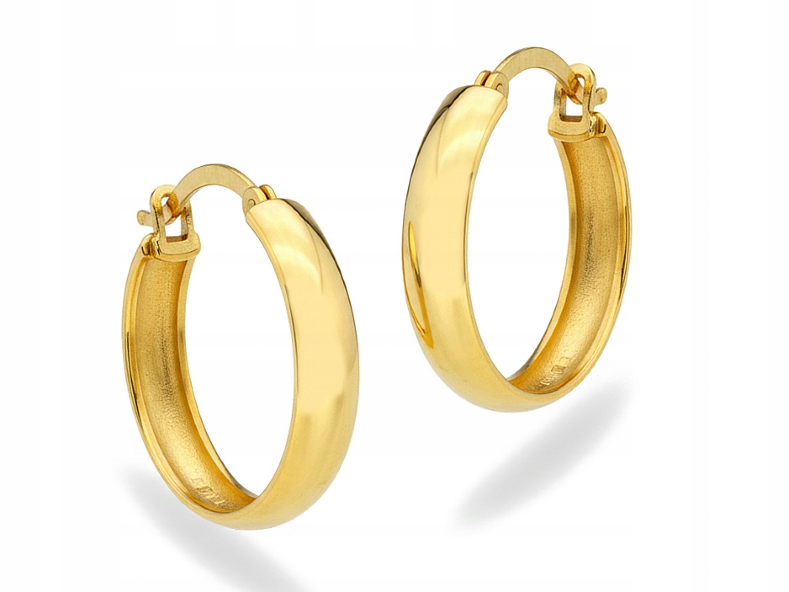 Zlaté Náušnice Dámské 585 kolečka 19 mm elegantní a stylové pro den žen