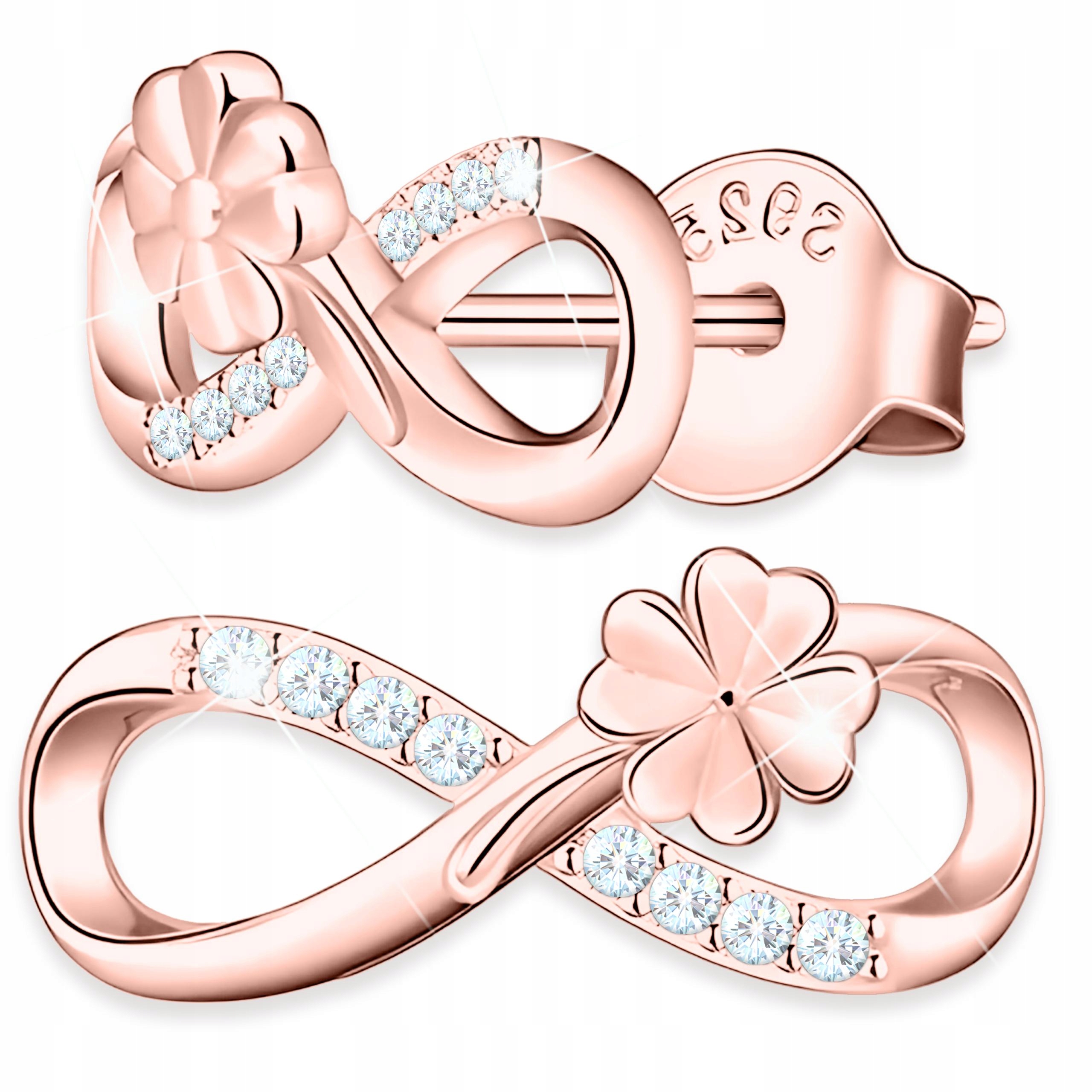 Náušnice Pozlacené se znamením nekonečna Květiny Jetelky Stříbro 925