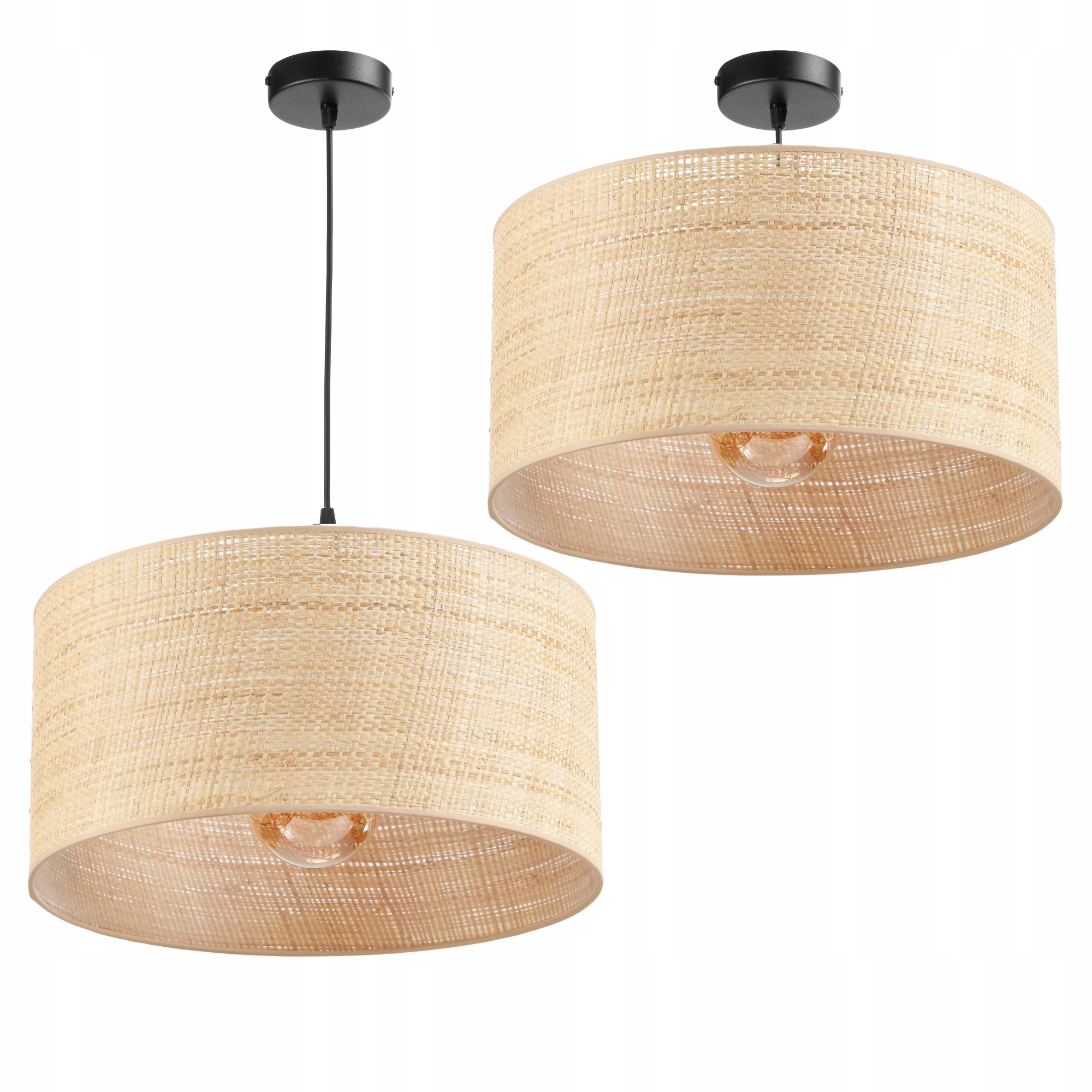 Lampa Wisząca Sufitowa Abażur Ratan 40CM Rattanowa Boho Polska Lampa E27