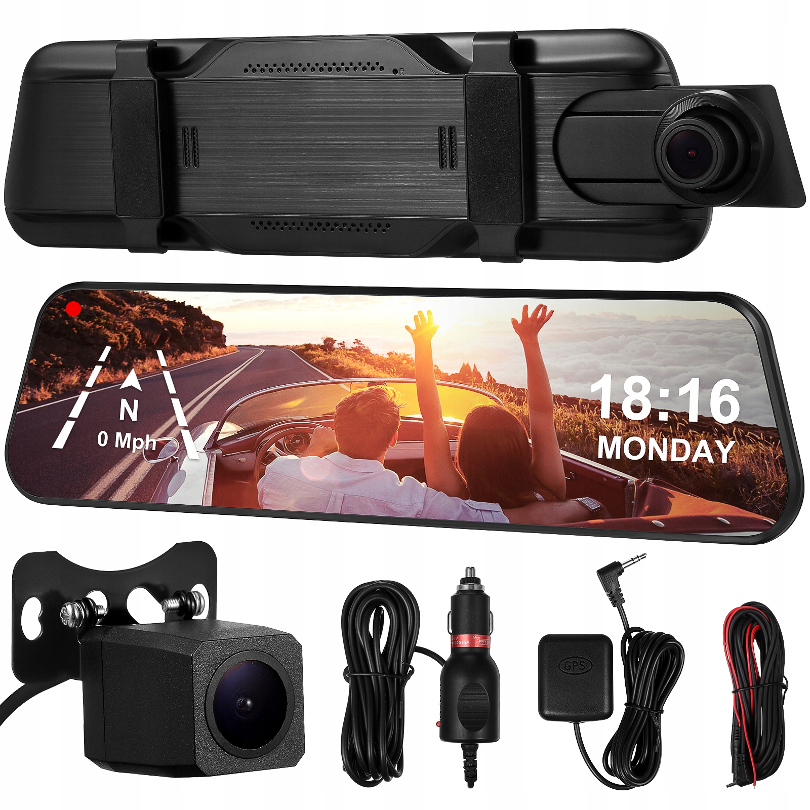 KAMERA COFANIA wideo rejestrator samochodowy w formie lusterka dotykowego Marka bez marki