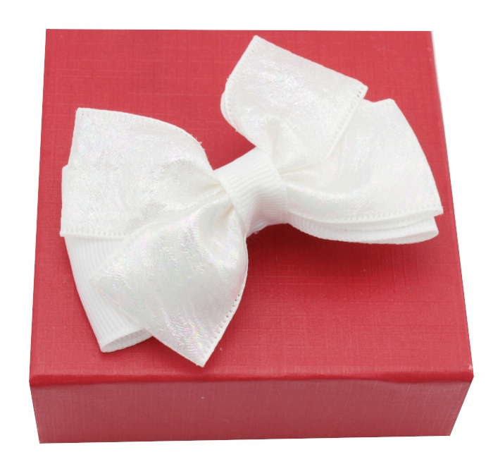 

Ozdobna Duża Klamerka Do Włosów Kokarda Biała Opal