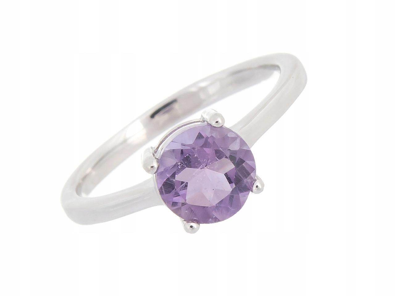 Prstýnek Prsten S Rhodiem Vel 0,15 S Přírodním Ametystem