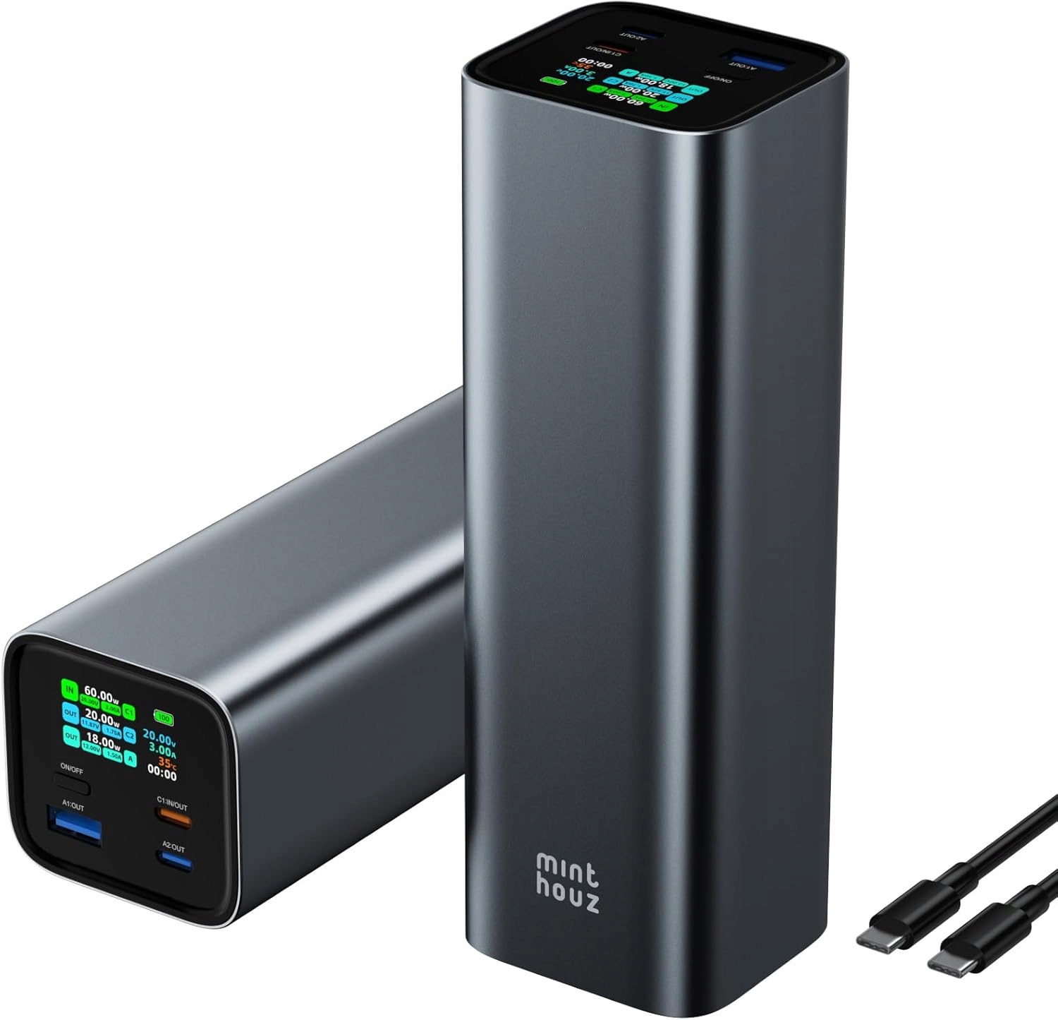 Powerbanka Pre Notebook Minthouz 27000MAH 140W Rýchlonabíjačka Led Pre Macbook