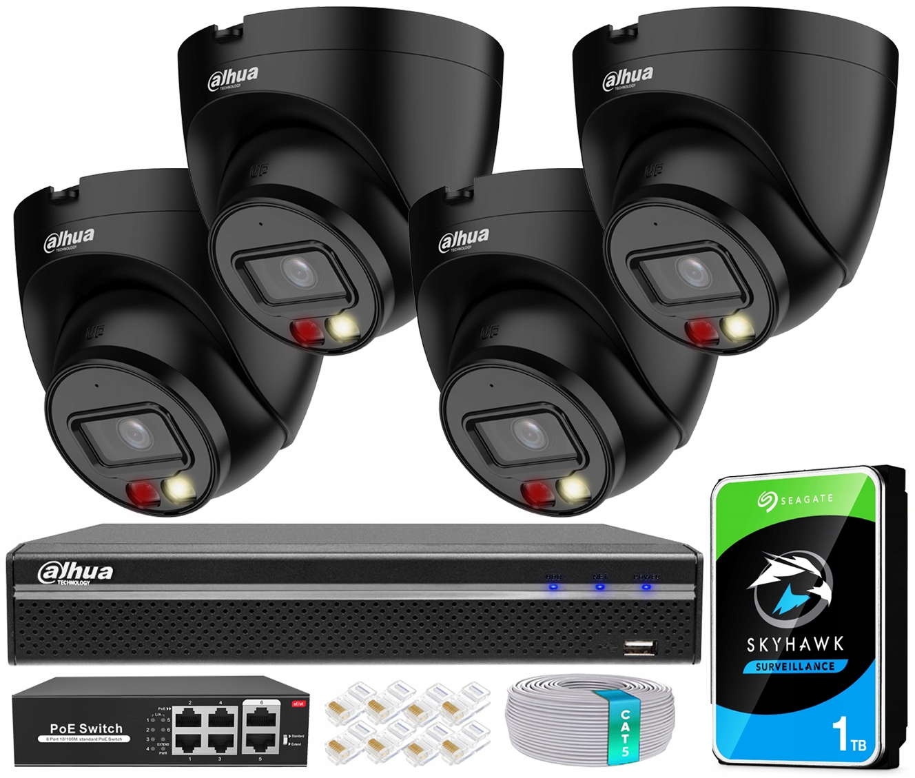 Monitorovanie Ip Dahua Sada na rozšírenie 4 kamier 4Mpx PoE rekordér 8CH