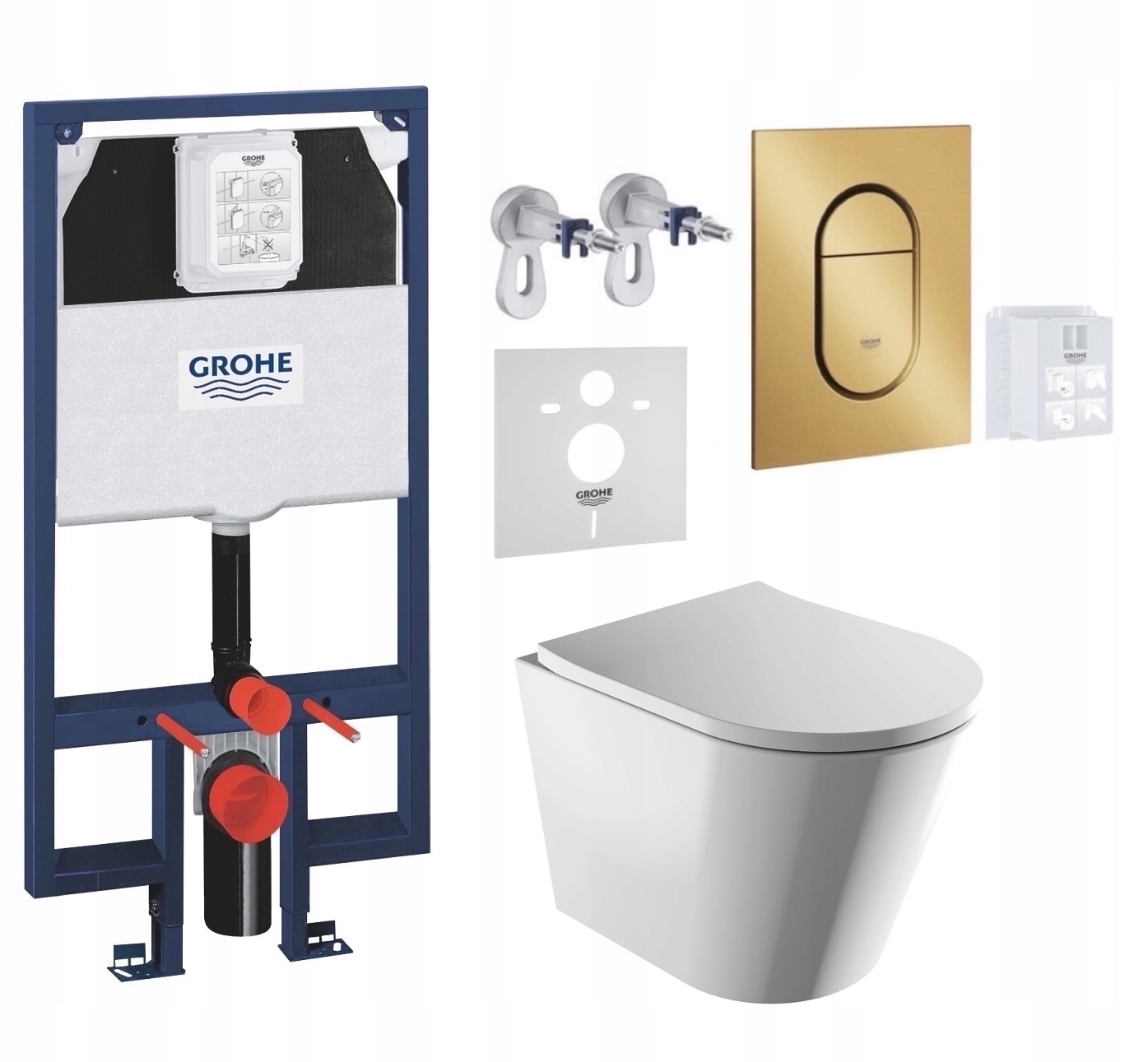 7v1 Wc Sada, Stelaz Grohe Slim Wc Miska Rim Silent Omnires Tlačidlo