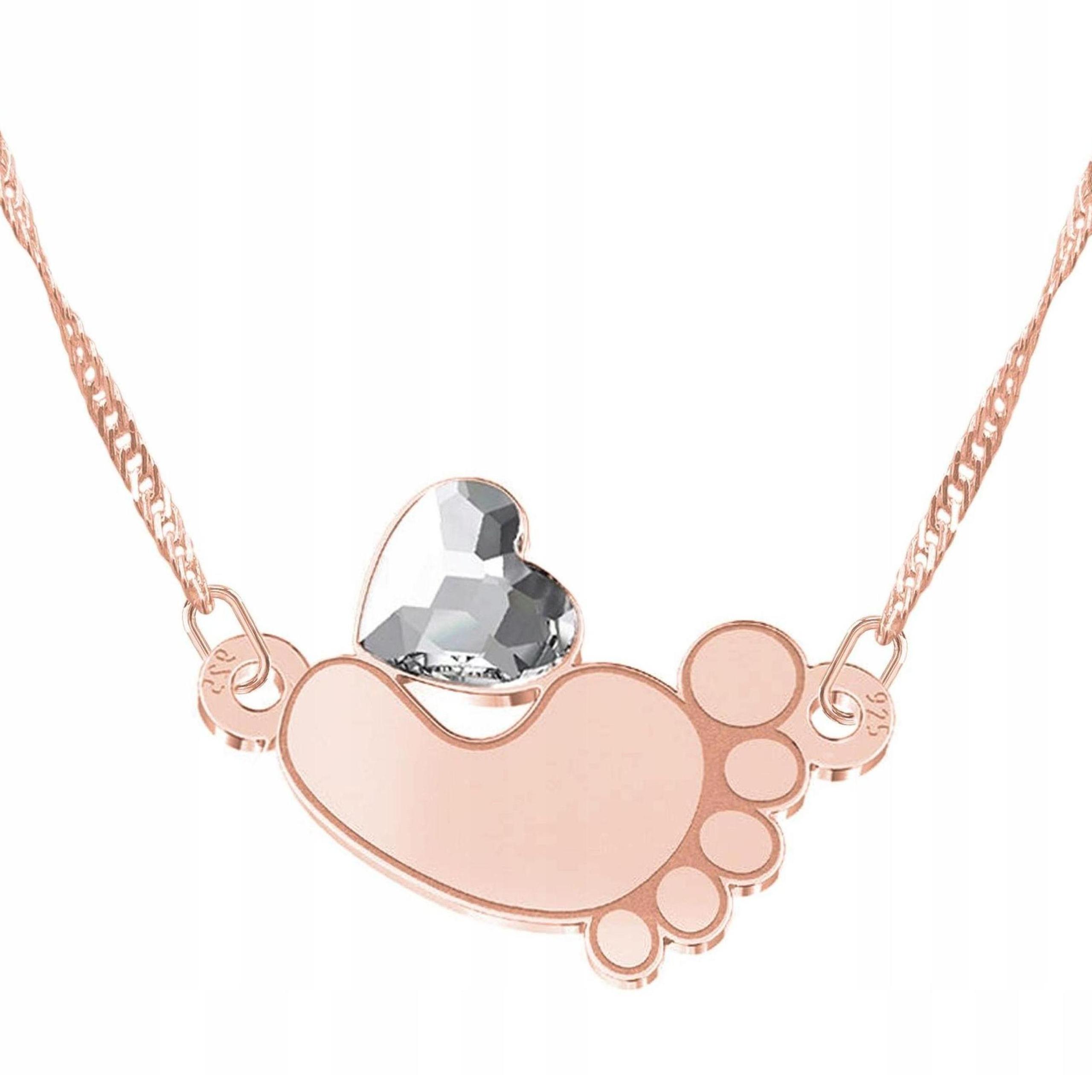 Pozlacený náhrdelník s dětskými chodidly, dětskými chodidly Stříbro 925