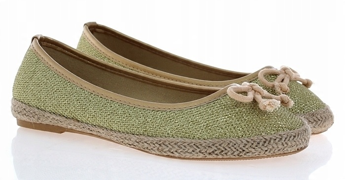 

Balerinki Espadryle Błyszczące Złote 3608 roz. 31