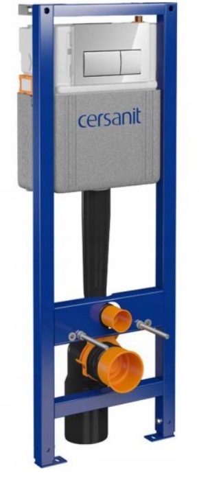 ZESTAW PODTYNKOWY DO WC MISKA BEZKOŁNIERZOWA PRZYCISK CHROM WĄSKI STELAŻ Kod producenta S97-063