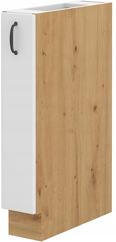 Kuchyňská skříňka stojící 15 cm Cargo s košem. Bílá Dub Artisan.