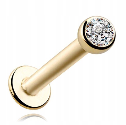 

Labret Cyrkonia Złoty Gw Wew. Stal 316L 1,2/6/1,5