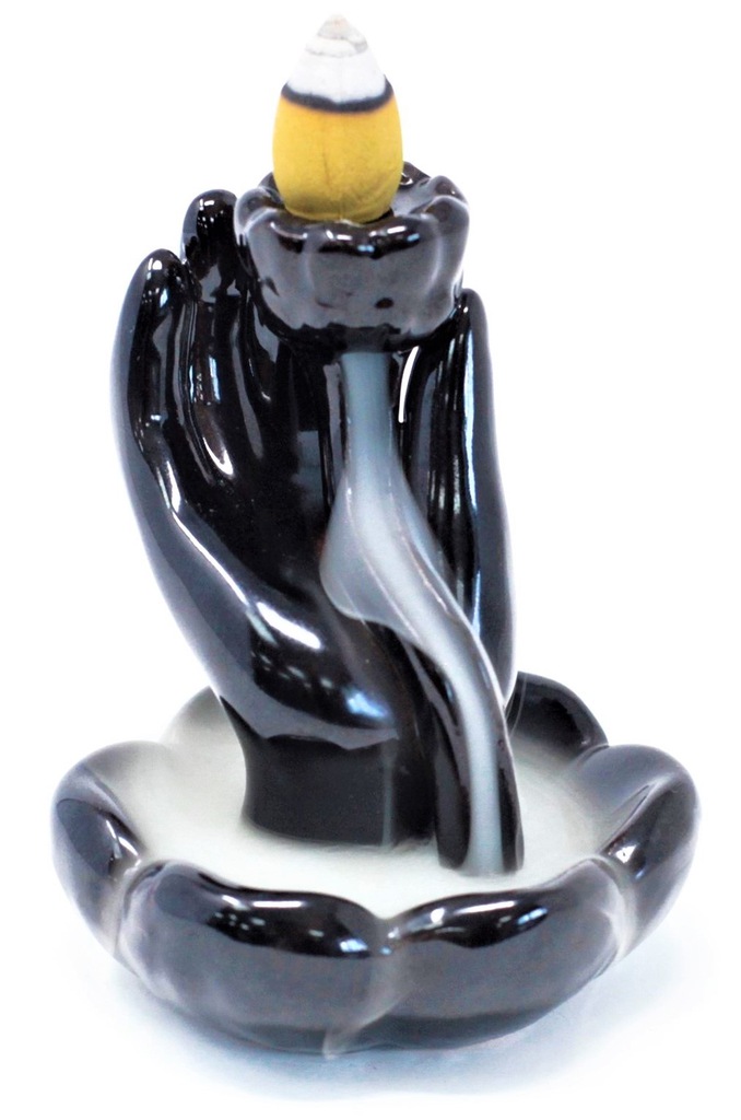 KOMINEK Z PRZEPŁYWEM ZWROTNYM DŁOŃ I KWIAT LOTOSU