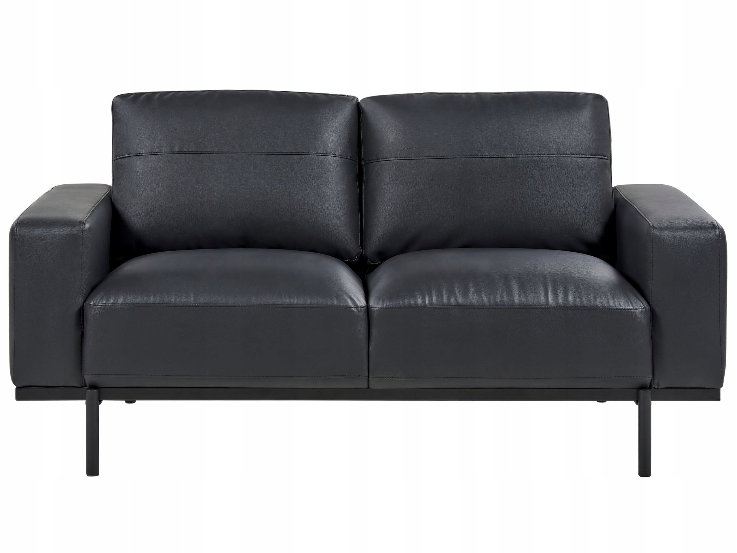 Sofa kanapa dwuosobowa ekoskóra czarna