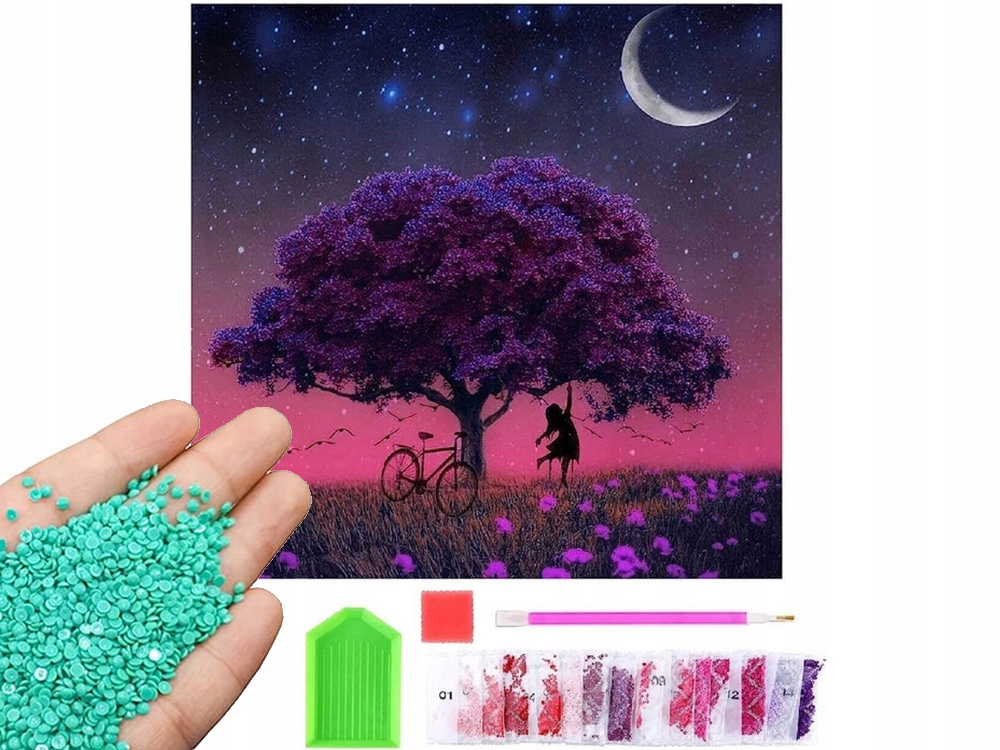 HAFT DIAMENTOWY MALOWANIE DIAMENTAMI DRZEWO 3D Materiał inny