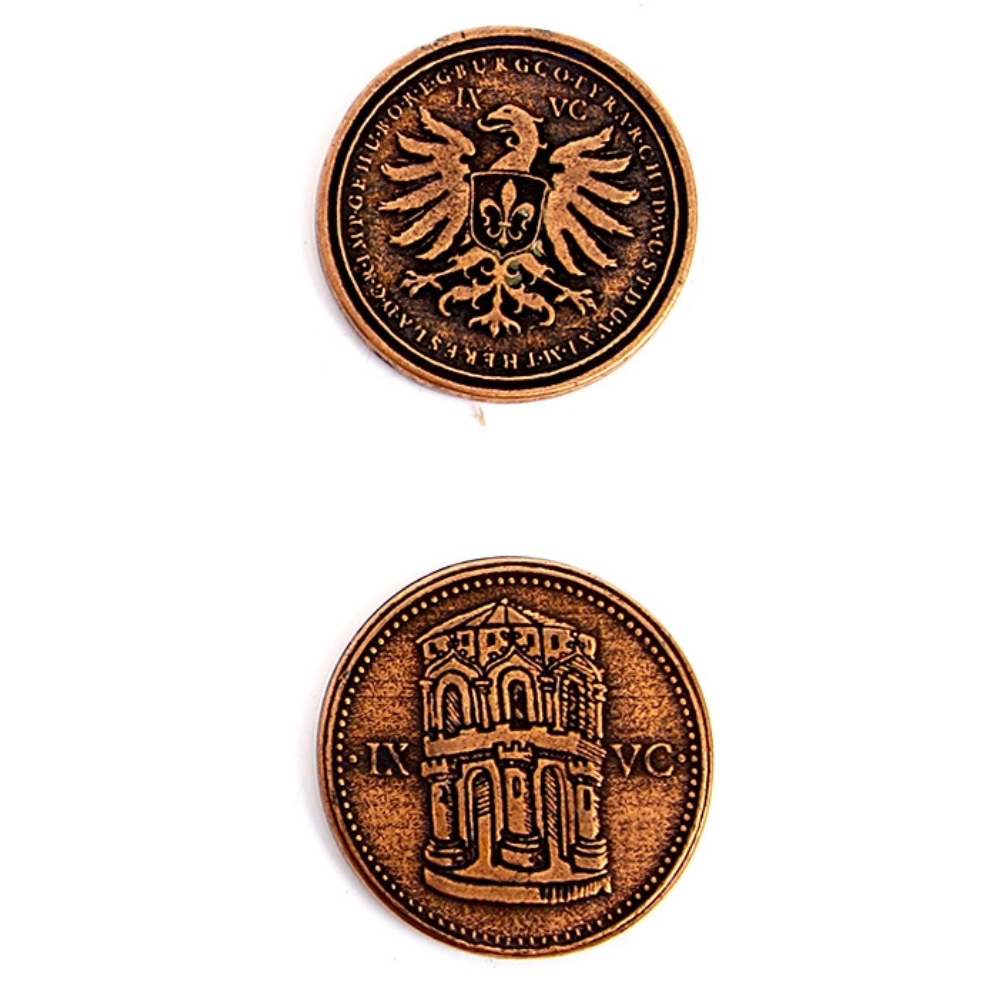 ZESTAW 3 CESARSKICH METALOWYCH MONET LARP RPG Materiał metal