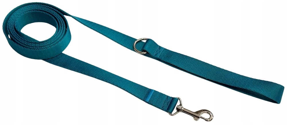 Levně Vodítko Pro Psa Silná Klasická Odolná Páska 25 mm Tyrkysová 10 m Zepnij