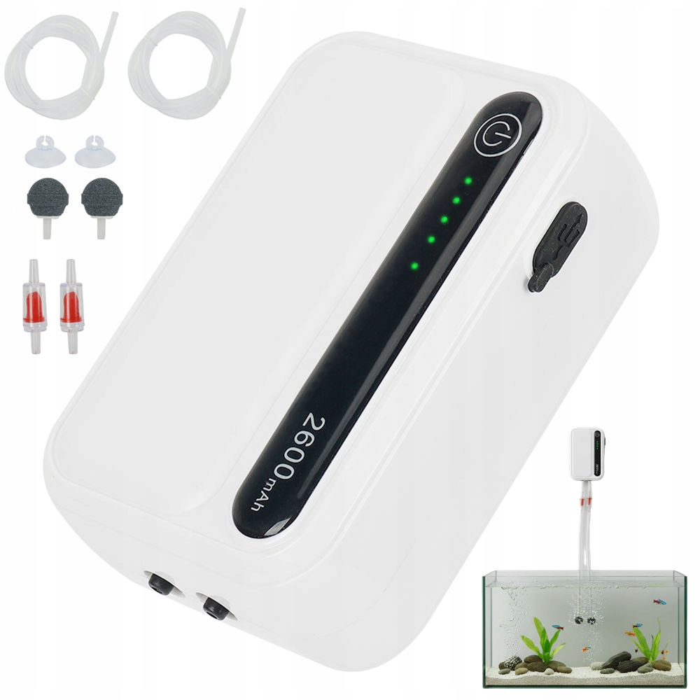 Levně Provzdušňovač Pro Akvárium Kompletní Sada Ultra Tichá Pumpa 2x180L/h 3W